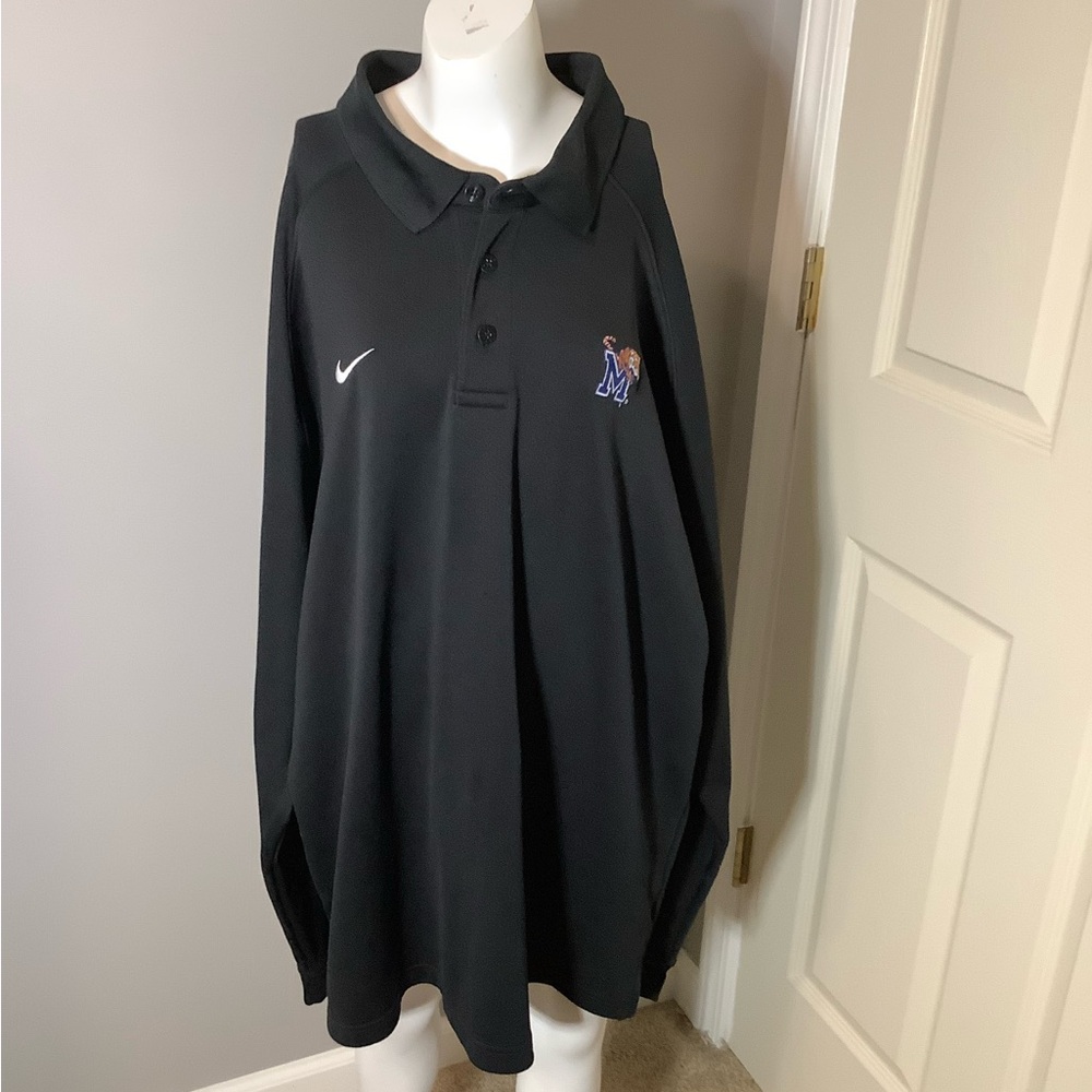 Men XXL Memphis Tigers Team Nike Fit Dry Golf Polo Long Sleeve Shirt